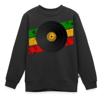 Disque de Dub Reggae - Sweat Premium enfant bio - noir - Devant - AI Model Kid Female (0cm)