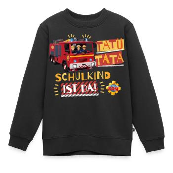 Feuerwehrmann Sam™ Tatü Tata Schulkind Ist Da - Kinder Premium Organic Sweatshirt - Schwarz - Vorne - AI Model Kid Female (0cm)