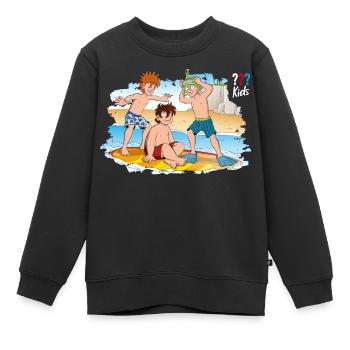 Die Drei ??? Kids Am Strand - Kinder Premium Organic Sweatshirt - Schwarz - Vorne - AI Model Kid Female (0cm)