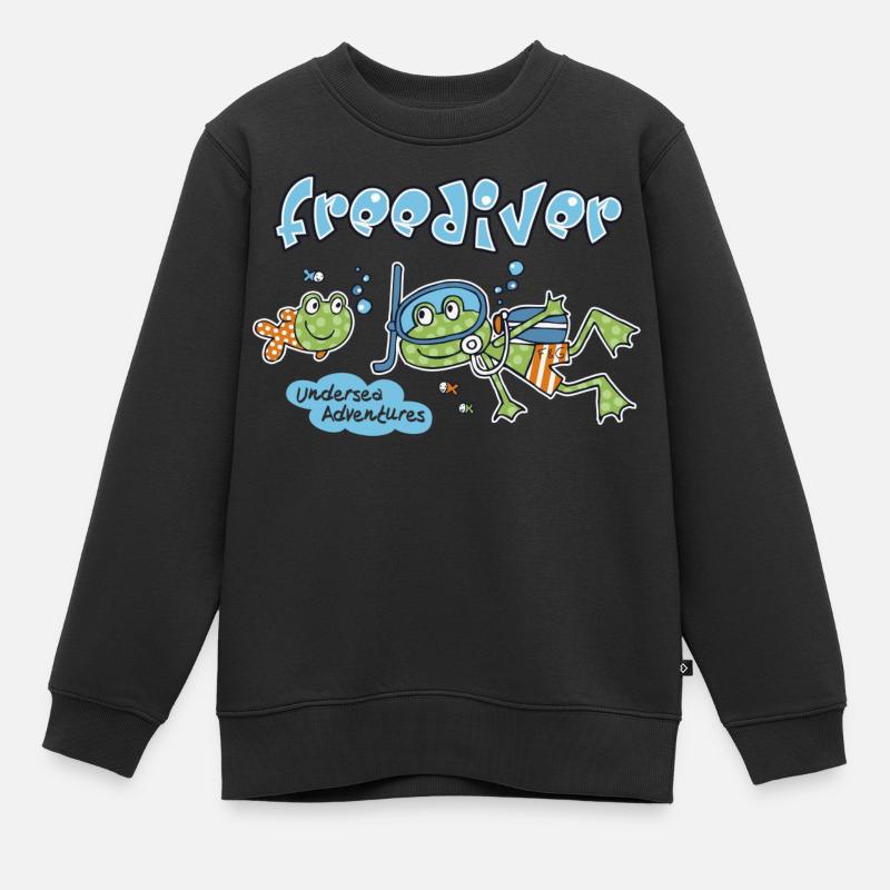 Grenouille plongeuse - Sweat Premium enfant bio - noir