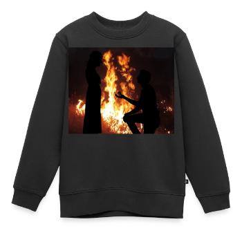 Fiery Proposal Silhouette - Kids Premium Organic Sweatshirt - black - Front - AI Model Kid Female (0cm)