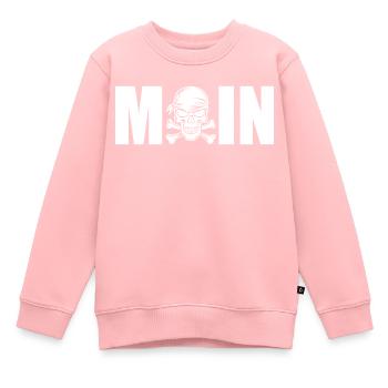 MOIN TOTENKOPF Begrüßung Norddeutschland - Kinder Premium Organic Sweatshirt - Rosa - Vorne - AI Model Kid Female (0cm)