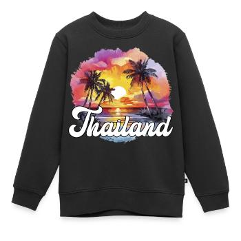 Thailand Reise Reiseziel Urlaubsreise Urlaub - Kinder Premium Organic Sweatshirt - Schwarz - Vorne - AI Model Kid Female (0cm)