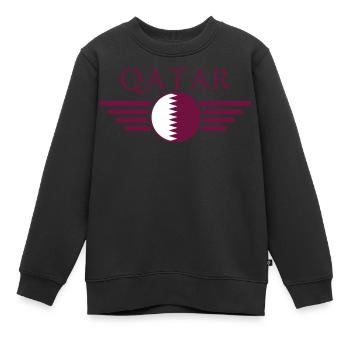 Ich liebe Katar, Eleganz Stil Design - Kinder Premium Organic Sweatshirt - Schwarz - Vorne - AI Model Kid Female (0cm)