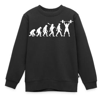 Evolution - Haltérophilie - Musculation - Sweat Premium enfant bio - noir - Devant - AI Model Kid Female (0cm)