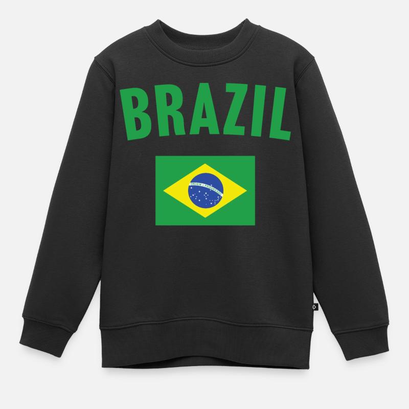Drapeau du Brésil - Sweat Premium enfant bio - noir