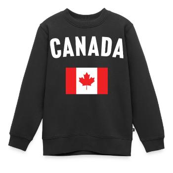Kanada Flagge - Kinder Premium Organic Sweatshirt - Schwarz - Vorne - AI Model Kid Female (0cm)