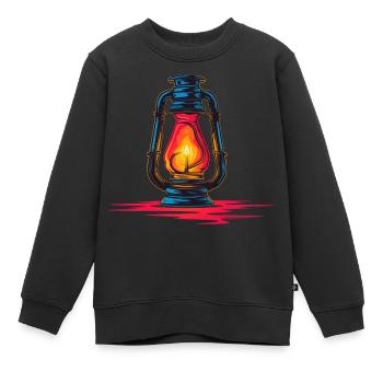 Laterne Steamwave - Kinder Premium Organic Sweatshirt - Schwarz - Vorne - AI Model Kid Female (0cm)