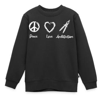 J’adore l’architecture - Sweat Premium enfant bio - noir - Devant - AI Model Kid Female (0cm)