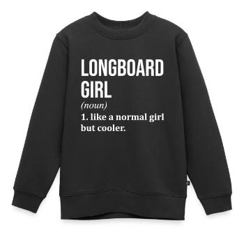 Longboard - Kinder Premium Organic Sweatshirt - Schwarz - Vorne - AI Model Kid Female (0cm)