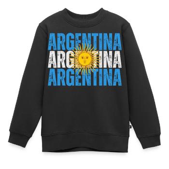 Flagge von Argentinien, Argentinischer Stolz - Kinder Premium Organic Sweatshirt - Schwarz - Vorne - AI Model Kid Female (0cm)