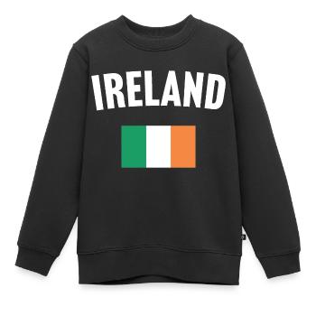 Irland Flagge - Kinder Premium Organic Sweatshirt - Schwarz - Vorne - AI Model Kid Female (0cm)