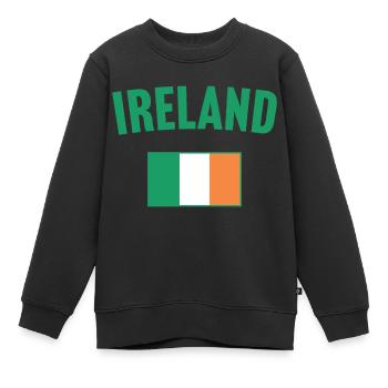 Irland Flagge - Kinder Premium Organic Sweatshirt - Schwarz - Vorne - AI Model Kid Female (0cm)