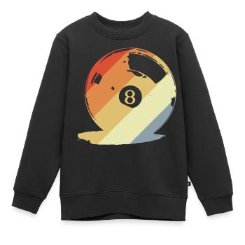Retro Billardkugel Grafik - Kinder Premium Organic Sweatshirt - Schwarz - Vorne - AI Model Kid Female (0cm)