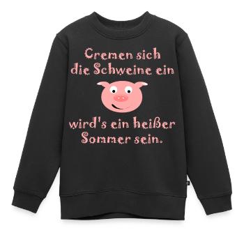 Les cochons mettent de la crème - Sweat Premium enfant bio - noir - Devant - AI Model Kid Female (0cm)