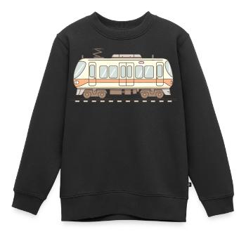 Look de bande dessinée ferroviaire - Sweat Premium enfant bio - noir - Devant - AI Model Kid Female (0cm)