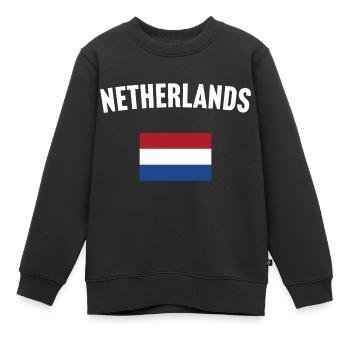 Drapeau néerlandais - Sweat Premium enfant bio - noir - Devant - AI Model Kid Female (0cm)