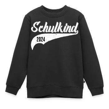 SCHULKIND 2024 - EINSCHULUNG - ERSTE KLASSE 2024 - Kinder Premium Organic Sweatshirt - Schwarz - Vorne - AI Model Kid Female (0cm)