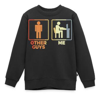 Figurine allumette programmeur - Sweat Premium enfant bio - noir - Devant - AI Model Kid Female (0cm)