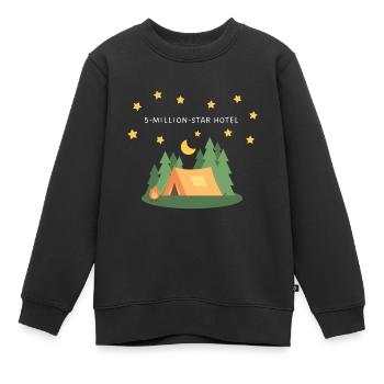 5 Million Star Hotel - Zelt unter Sternenhimmel - Kinder Premium Organic Sweatshirt - Schwarz - Vorne - AI Model Kid Female (0cm)
