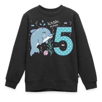 5. Geburtstag - niedlicher Delfin Mädchen - Kinder Premium Organic Sweatshirt - Schwarz - Vorne - AI Model Kid Female (0cm)