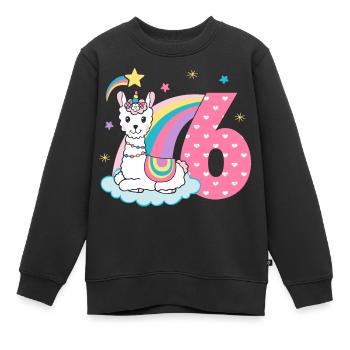 6. Geburtstag niedliches Lama Mädchen Geschenk - Kinder Premium Organic Sweatshirt - Schwarz - Vorne - AI Model Kid Female (0cm)