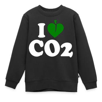 I love co2 - Kinder Premium Organic Sweatshirt - Schwarz - Vorne - AI Model Kid Female (0cm)