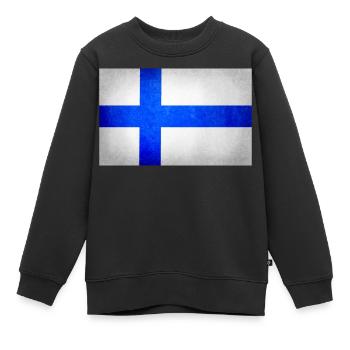 Flagge von Finnland, Finnland Flagge - Kinder Premium Organic Sweatshirt - Schwarz - Vorne - AI Model Kid Female (0cm)