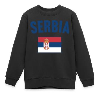 Drapeau de la Serbie - Sweat Premium enfant bio - noir - Devant - AI Model Kid Female (0cm)