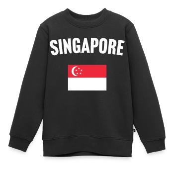 Singapur Flagge - Kinder Premium Organic Sweatshirt - Schwarz - Vorne - AI Model Kid Female (0cm)
