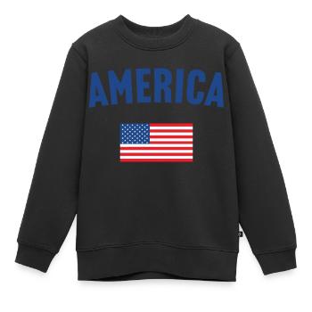 Amerika Flagge - Kinder Premium Organic Sweatshirt - Schwarz - Vorne - AI Model Kid Female (0cm)