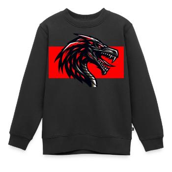 Dragon Rouge - Sweat Premium enfant bio - noir - Devant - AI Model Kid Female (0cm)