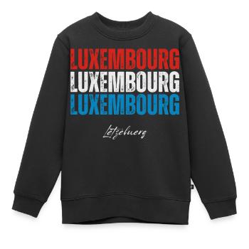 Flagge von Luxemburg, Luxemburger Stolz - Kinder Premium Organic Sweatshirt - Schwarz - Vorne - AI Model Kid Female (0cm)