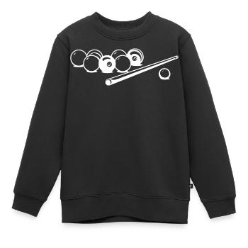 Dessin de boules de billard - Sweat Premium enfant bio - noir - Devant - AI Model Kid Female (0cm)