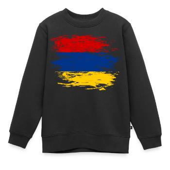 Armenien Flagge used - Kinder Premium Organic Sweatshirt - Schwarz - Vorne - AI Model Kid Female (0cm)