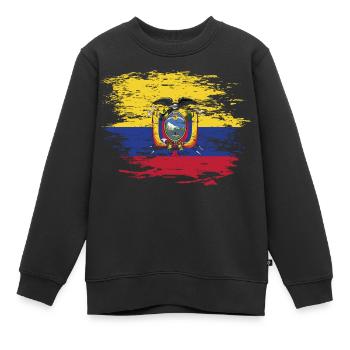 Ecuador Flagge used - Kinder Premium Organic Sweatshirt - Schwarz - Vorne - AI Model Kid Female (0cm)