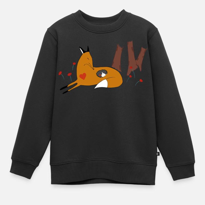 Renard et hérisson - Sweat Premium enfant bio - noir