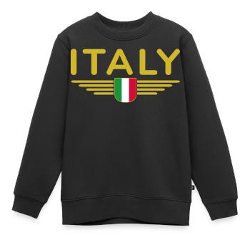 I Love Italy Tenue T-Shirt Design - Sweat Premium enfant bio - noir - Devant - AI Model Kid Female (0cm)