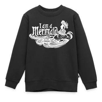 Mermaid Meerjungfrau - Kids Premium Organic Sweatshirt - black - Front - AI Model Kid Female (0cm)