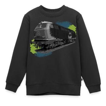 Lokomotive DB216 - Kinder Premium Organic Sweatshirt - Schwarz - Vorne - AI Model Kid Female (0cm)