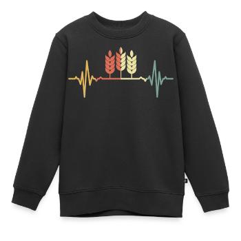 IMein Herz schlägt für Weizen - Kinder Premium Organic Sweatshirt - Schwarz - Vorne - AI Model Kid Female (0cm)