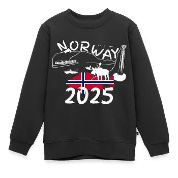 Norvège 2025 Sébaste avec montagnes et pêche à l’orignal - Sweat Premium enfant bio - noir - Devant - AI Model Kid Female (0cm)