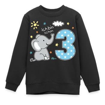 3. Geburtstag niedlicher Elefant Jungen Geschenk - Kinder Premium Organic Sweatshirt - Schwarz - Vorne - AI Model Kid Female (0cm)