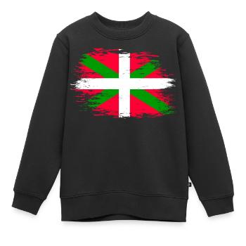 Baskische Flagge used - Kinder Premium Organic Sweatshirt - Schwarz - Vorne - AI Model Kid Female (0cm)