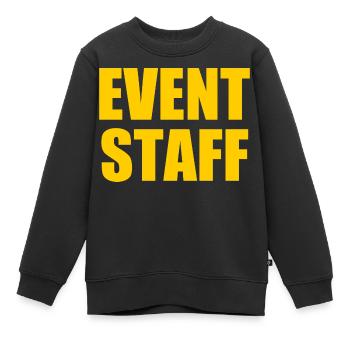 Event staff - Sweat Premium enfant bio - noir - Devant - AI Model Kid Female (0cm)