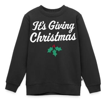 Es ist das Schenken von Weihnachten - Kinder Premium Organic Sweatshirt - Schwarz - Vorne - AI Model Kid Female (0cm)