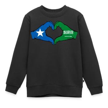 Somalia Saudi Arabien Flagge Hände Herzform - Kinder Premium Organic Sweatshirt - Schwarz - Vorne - AI Model Kid Female (0cm)