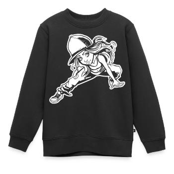 Breakdancerin - Kinder Premium Organic Sweatshirt - Schwarz - Vorne - AI Model Kid Female (0cm)