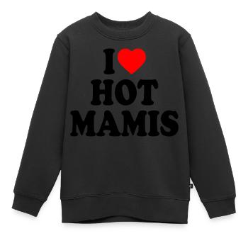 I love hot mamis - Kids Premium Organic Sweatshirt - black - Front - AI Model Kid Female (0cm)