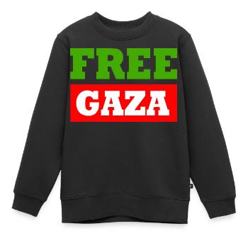 Free gaza - Sweat Premium enfant bio - noir - Devant - AI Model Kid Female (0cm)